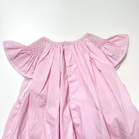 Petit Pomme Toddler Girl Pink Smocked Spring Bishop Dress Flutter Sleeve 3T - Picture 5 of 5